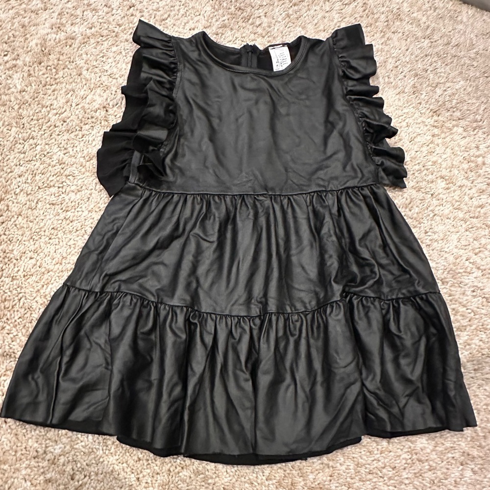 Little Mass Black Ruffle Kids Dress